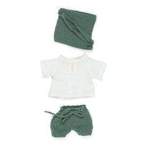 Doll Clothing: Miniland Clothing Forest pants and top with scarf (32 cm Doll)