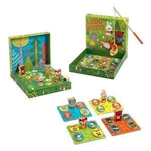 Djeco Wooden Educational Game - Ludo Wood - 4 Games