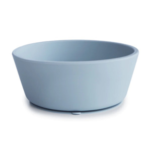 At Home: Mushie Silicone Suction Bowl- Powder Blue