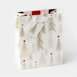 Caroline Gardner - Gold Trees - Christmas Medium Gift Bag