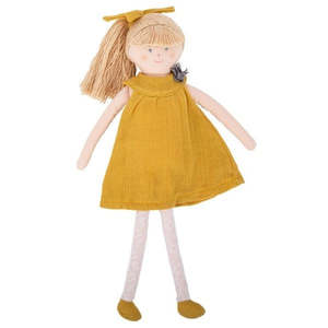 Dolls: xTrousselier TRSV101862 Doll with Grey Curry Linen dress 30Cm