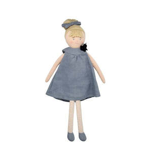 Dolls: xTrousselier TRSV101863 Doll with Grey Blue Linen dress 30Cm