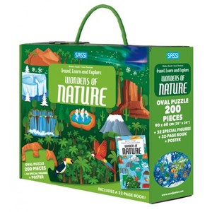 Science Discovery: Sassi Junior Travel Learn and Explore - Puzzle and Book Set - The Wonders of Nature 205 pcs