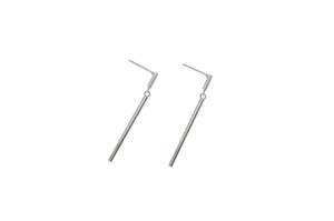 Jewellery Accessories: 925 Sterling Silver Vertical Bar Earrings
