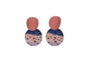 Sale: Handmade Polymer Clay Watercolor Marble Drop Earrings