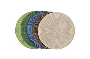 Kitchen Dining: Woven Textured Cotton Yarn Round Placemat