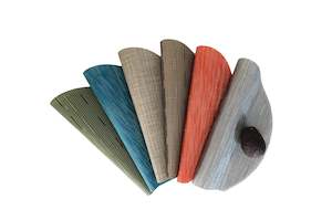 Kitchen Dining: PVC Woven Textured Half-Round Placemat