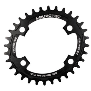 Burgtec Chainrings: Burgtec Oval 96/64mm PCD Thick Thin Chainring