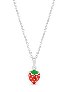 ENAMELLED: STG ENAMEL STRAWBERRY PENDANT