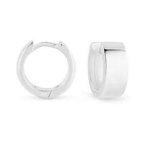 STG 6*15MM PLAIN ROUND HUGGIE EARRINGS