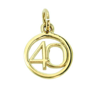Charms: 9ct '40' in Circle Charm