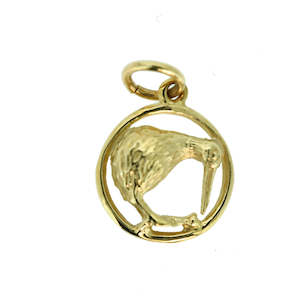 Charms: 9ct Kiwi in Circle Charm