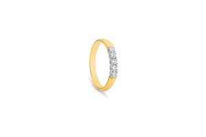 9k Yellow Gold & White Gold 2-tone Diamond Ring