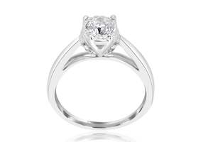 14ct White Gold Solitaire Diamond Ring