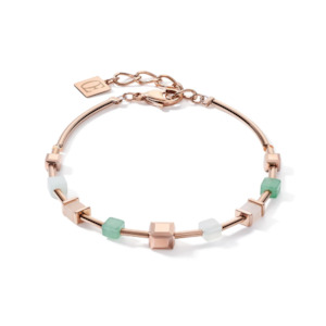Coeur De Lion CL BRACELET Geo Cube Soft Pink & Green Aventurine