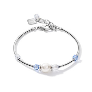Fashion Jewellery Coeur De Lion: Coeur De Lion CL BRACELET Soft Blue & Swarovski Pearl on stainless steel