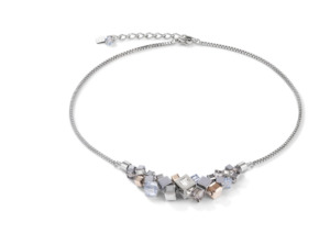 Coeur De Lion CL NECKLACE, ST/ST W/ TITANIUM OXIDE HEMATITE, CRYSTAL GLASS & SWA&hellip;