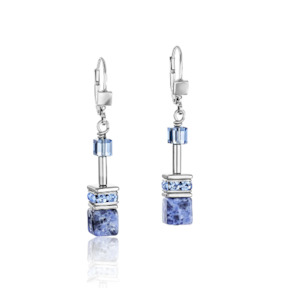 Coeur De Lion CL NATURAL SELECTION-EARRINGS GEO-CUBE ST/STL W SODALITE/ RHINESTO&hellip;