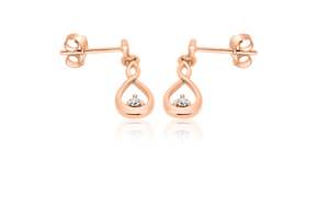 Diamond Earrings: 9k Rose Gold Diamond Earrings