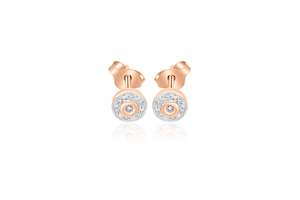 Diamond Earrings: 9k Rose Gold Diamond Stud Earrings