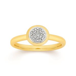 9K YELLOW GOLD DIAMOND RING / CELEBRATION RING