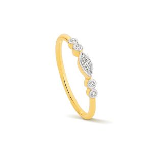 9K YELLOW GOLD DIAMOND RING/ CELEBRATION RING