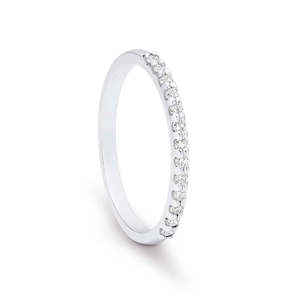 Diamond Rings: 9K White Gold Diamond Ring / Anniversary Band TDW 0.20ct GH SI2-I1