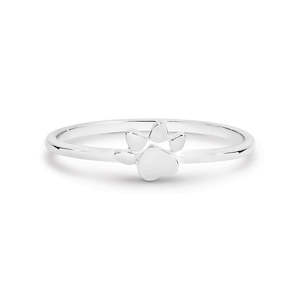 Silver Rings: STG SILVER Paw Print 'Best Friends' Ring