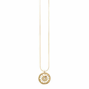 Dansk Daisy Gold Colour Ion Plt Necklace with Baroque FW Pearl & CZ