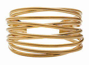 Dansk Tara Gold Plated Multi Strand Open Bangle