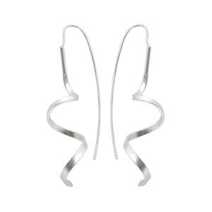 Dansk Tara Spinning, Silver Colour Ion Plated Earrings with Surgical Steel 6cm