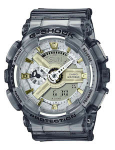 G Shock Watches: G-SHOCK DUO SKELETON MET DIAL, ALARM, 200M CHARCOAL BAND