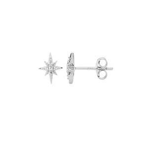Earrings: STG WHITE CZ STAR STUD EARRINGS