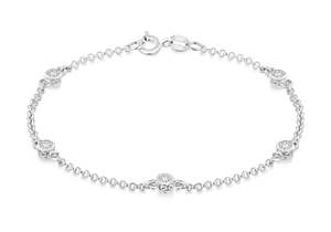 STG CZ STATION BRACELET 19CM