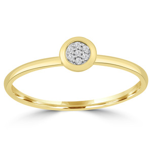 Engagement Wedding Diamond Rings: 9K YG DIAMOND ROUND BEZEL SET RING