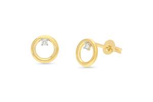 Diamond Earrings: 9CT YELLOW GOLD LAB GROWN DIAMOND EARRINGS