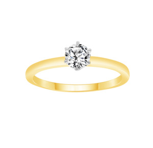 9KYG LGD 6 CLAW SOLITAIRE RING