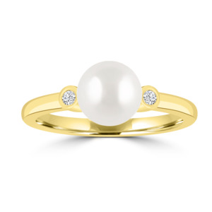 9K YG FRESHWATER PEARL LGD DRESS RING