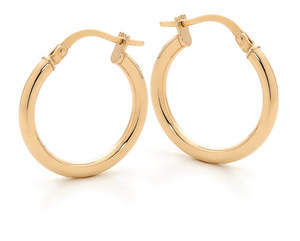 Plain Gold Earrings: 9K YG & SILVER BONDED EARRINGS