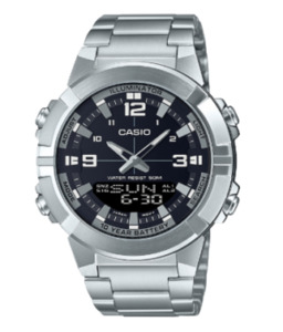 CASIO MENS WATCH DIGITAL ANALOG 10Y BATTERY, 50M WR