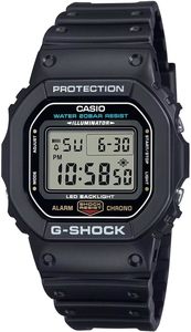 CASIO G-SHOCK 1ST MODEL LED, S/WATCH, ALARM, 200M BLACK RESIN BAND