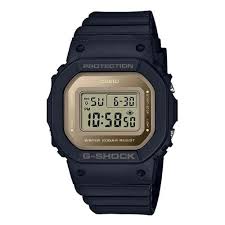 G Shock Watches: CASIO G-SHOCK LADIES WATCH DIGITAL METALIC ELIGHT , S/WATCH, ALARM, 200M WR, METALIC GOLD FACE , BLK RESIN