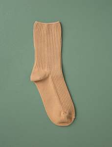 Cotton Ribbed Socks // Oat