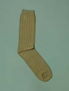 Cashmere Blend Crew Socks // Khaki