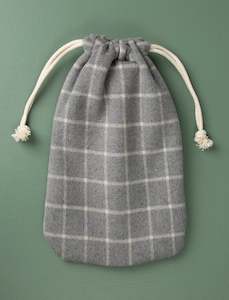 Cashmere Hot Water Bottle Cover // Grey Check