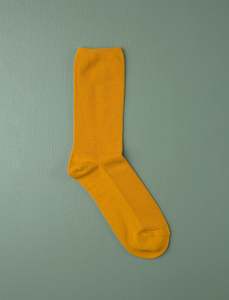 Winter Warmers: Cotton Fine Ribbed Socks // Mustard