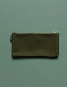 Canvas Flat Pencil Case // Olive