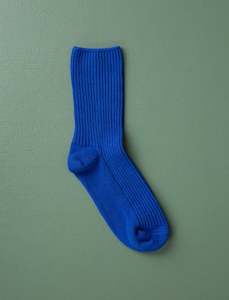 Cotton Fine Ribbed Socks // Royal Blue