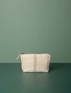 Long Weekend: Grain Sack Workers Pouch // Tan & Blue Stripe
