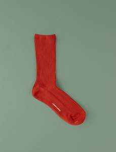 Cotton Ribbed Socks // Rust